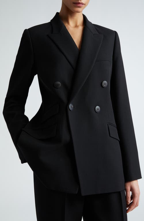 Partow Steph Double Breasted Virgin Wool Blazer In Black