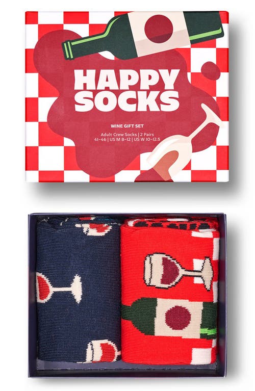 Shop Happy Socks Wine Assorted 2-pack Socks Gift Set In Blue