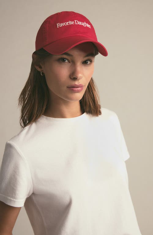 Shop Favorite Daughter Classic Logo Cotton Twill Baseball Cap In Red/white