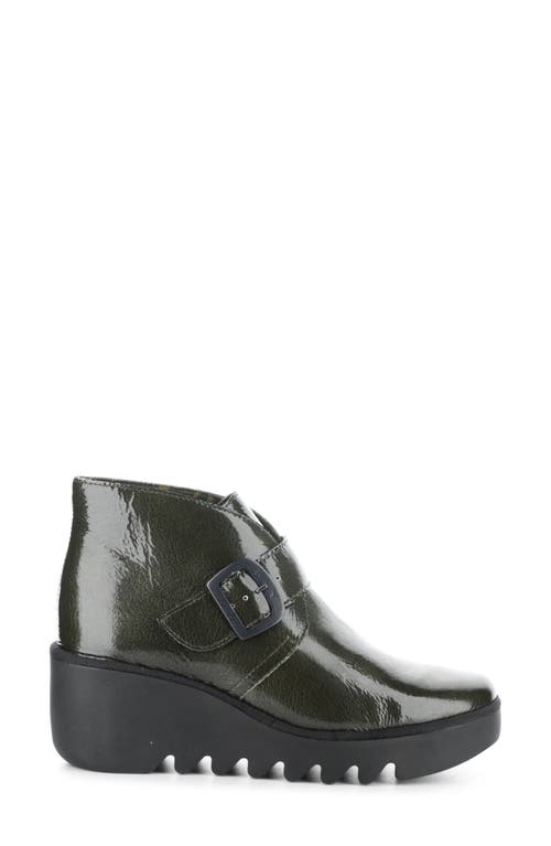 Shop Fly London Brit Wedge Bootie In Green Rock