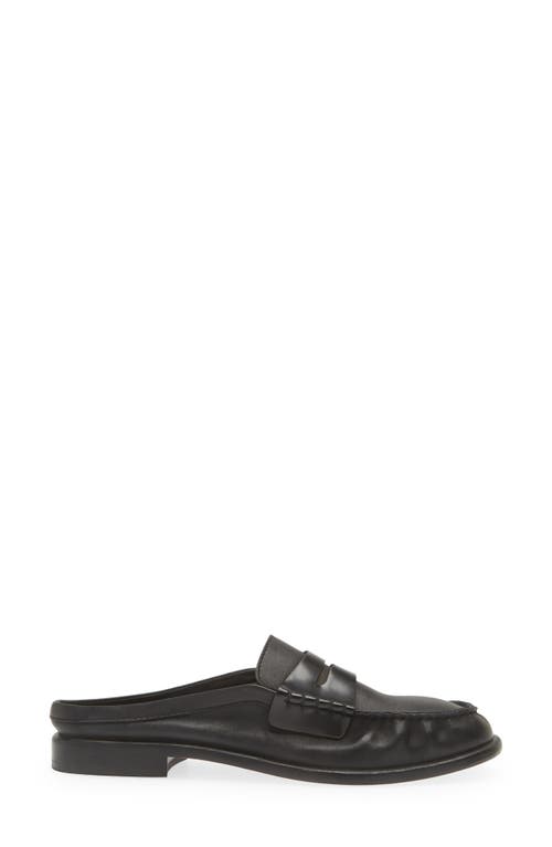 Rag & Bone Carter Penny Loafer Mule In Black Leather