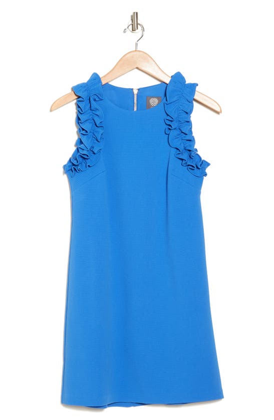 Shop Vince Camuto Ruffle Shift Dress In Blue