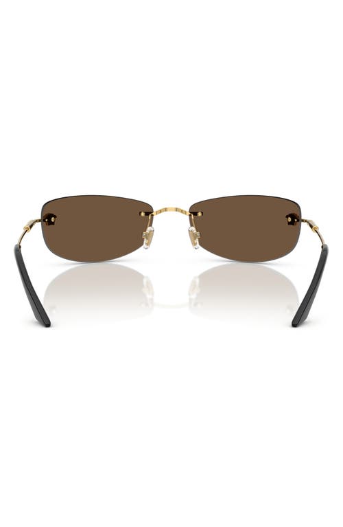 Versace 60mm Rectangle Sunglasses In Gold