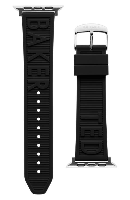 Embossed Silicone Apple Watch Watchband in Black