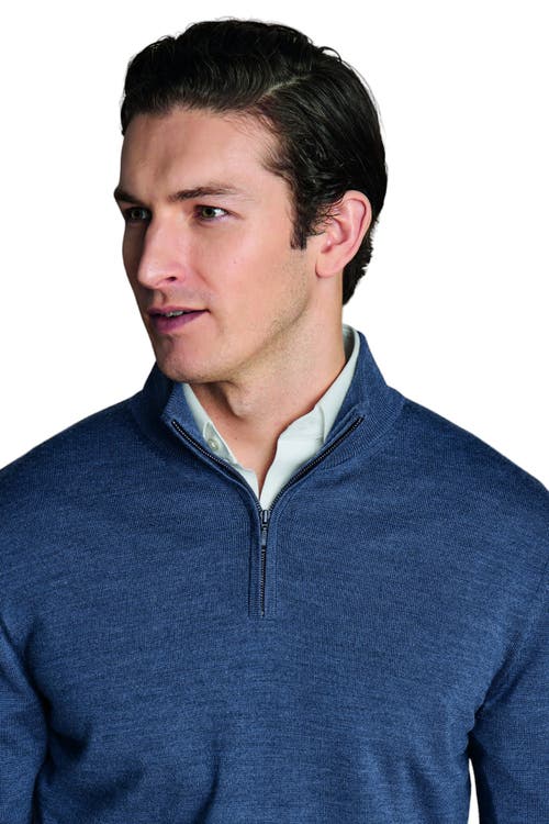 CHARLES TYRWHITT CHARLES TYRWHITT PURE MERINO ZIP NECK SWEATER