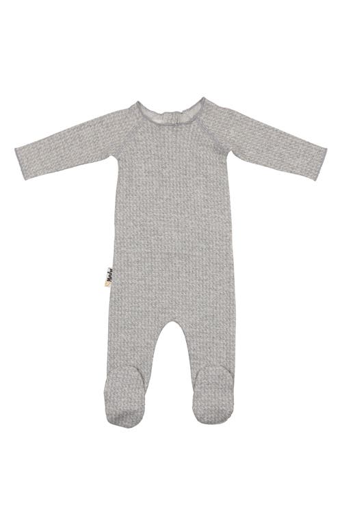 Manière Wave Stripe Cotton Footie in Heather Grey at Nordstrom, Size 12M