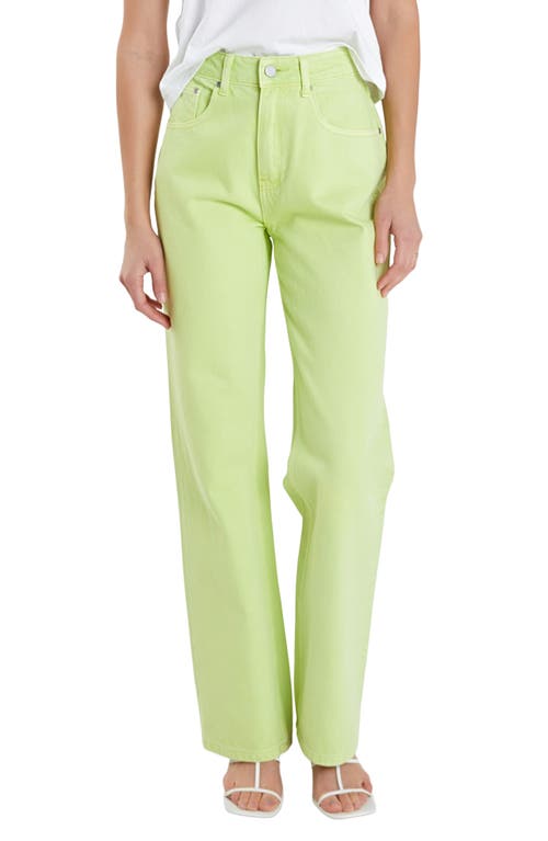Wide Leg Jeans in Lime Green