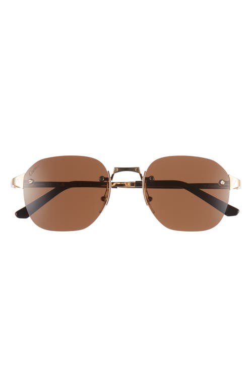 Cartier 53mm Round Sunglasses in Gold at Nordstrom
