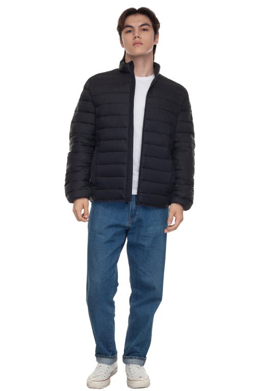 Rokka&rolla Lightweight Packable Puffer Jacket In Black