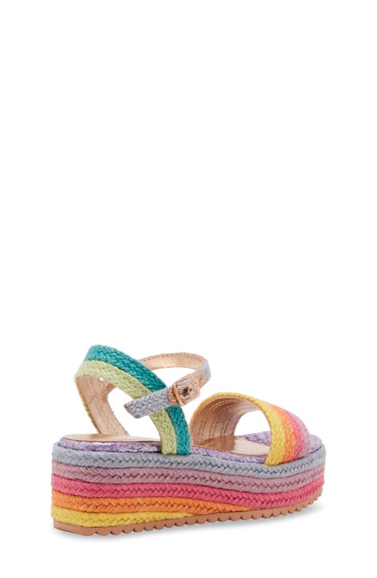 Shop Steve Madden Kids' Jcleo Ankle Strap Espadrille Platform Wedge Sandal In Bright Multi