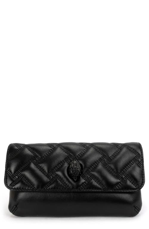 Kensington Quilted Leather Belt Bag in Black /Shiny Black