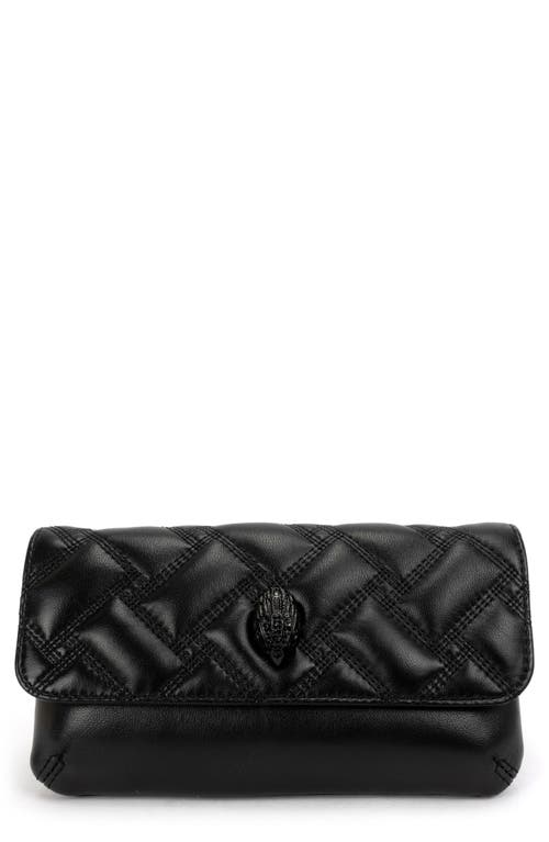 Kurt Geiger London Kensington Quilted Leather Belt Bag In Black/shiny Black