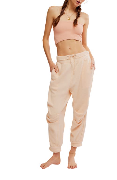 Shop Free People Day Off Fleece Joggers In Tender Peach