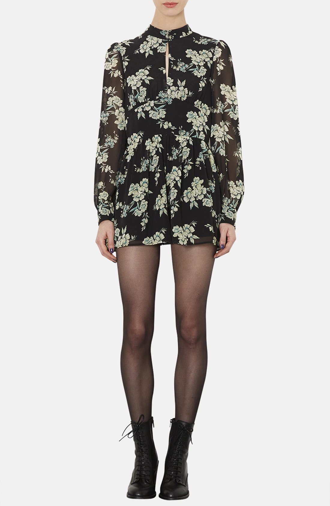 Floral Print Long Sleeve Romper Nordstrom