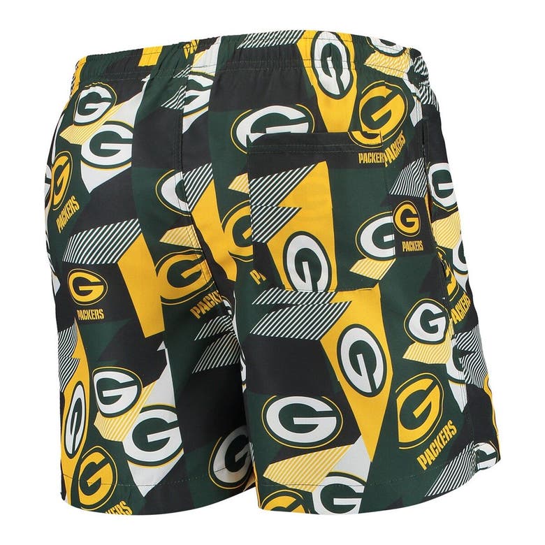 FOCO Packers Floral Swim Trunk Large Green & Gold