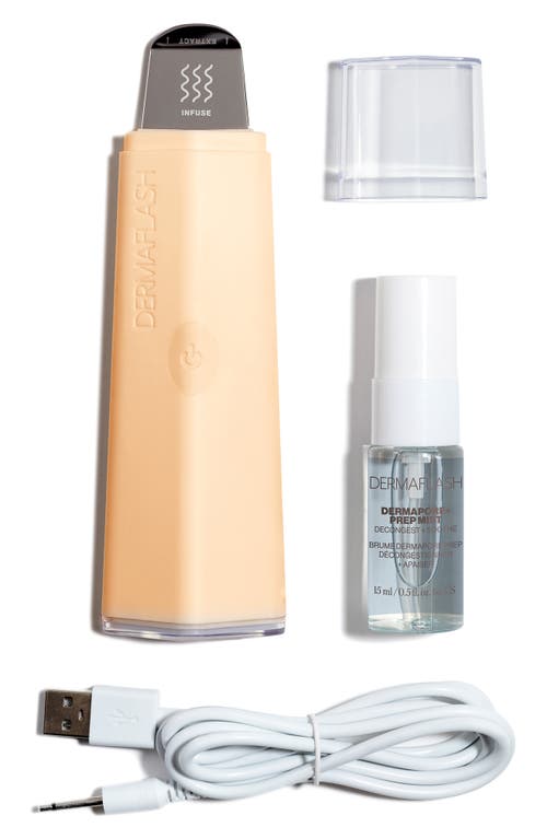 Dermaflash Dermapore+ Ultrasonic Pore Extractor + Skincare Infuser In Peach Fuzz