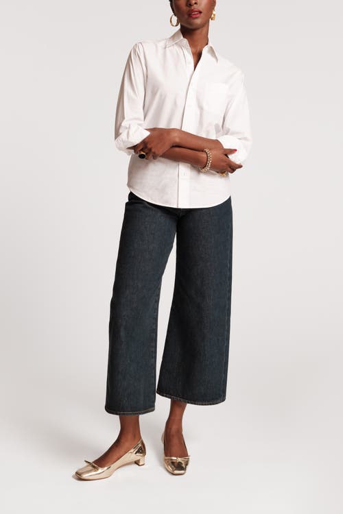 FRANCES VALENTINE FRANCES VALENTINE PERFECT WHITE BUTTON DOWN COTTON POPLIN