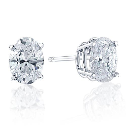 Bliss Diamond 1 1/2 Ct Lab Grown Oval Diamond Studs 14k Gold Earrings In 14k White Gold