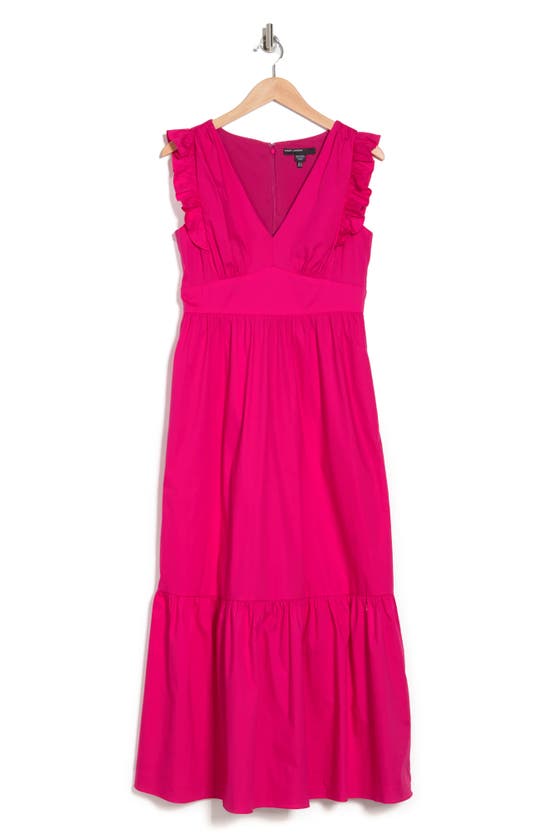 Maggy London V-neck Sleeveless Solid Maxi Dress In Fuschia