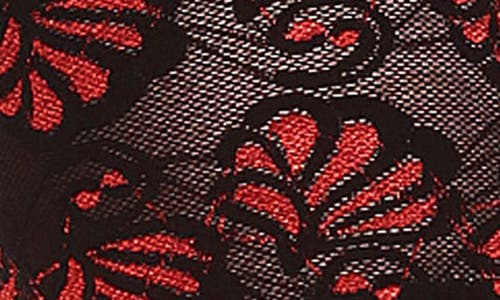 Glamory Hosiery Deluxe Stay-put Stockings In Red/black