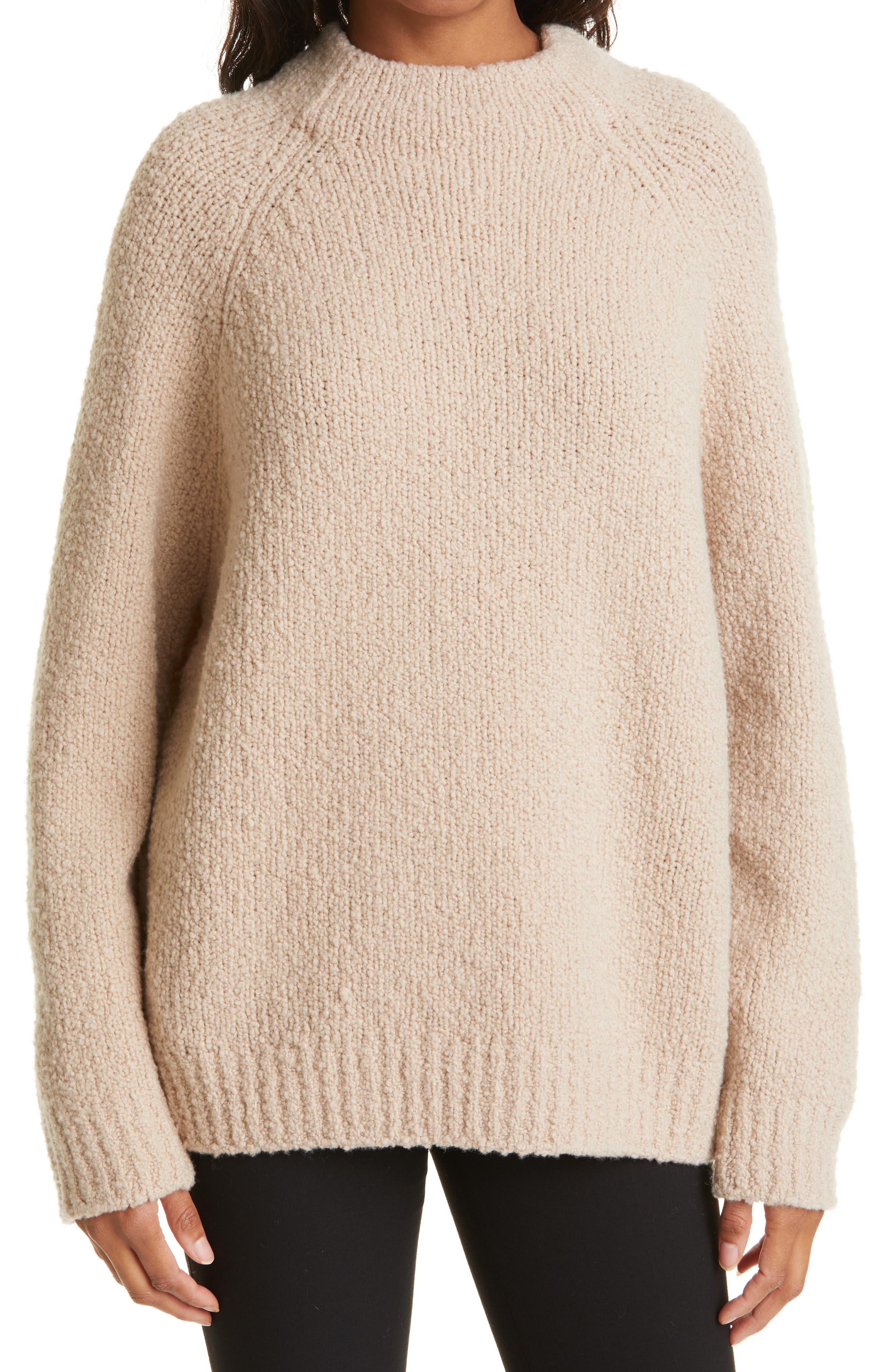 funnel neck wool sweater