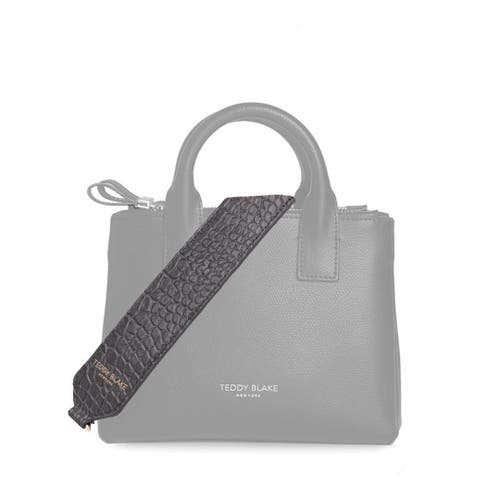 Shop Teddy Blake Stampato Leather Wide Strap In Grey