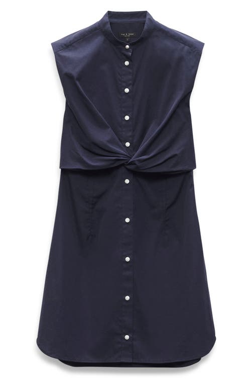 Shop Rag & Bone Louisa Sleeveless Poplin Shirtdress In Navy
