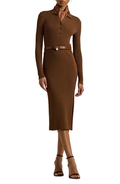 LAUREN RALPH LAUREN LAUREN RALPH LAUREN RIB KNIT POLO DRESS 