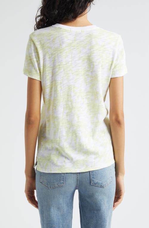 Shop Atm Anthony Thomas Melillo Palm Print Cotton T-shirt In White/lemon Chiffon