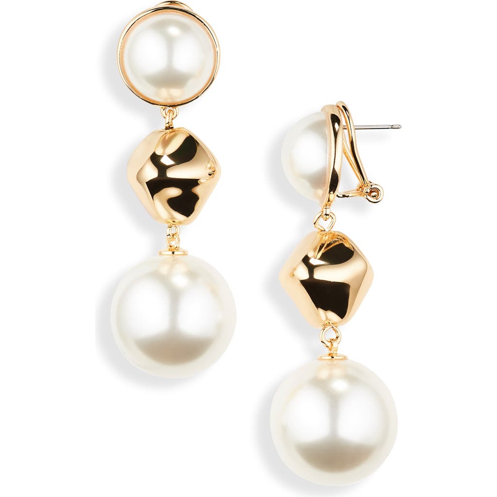Carolina Herrera Imitation Pearl Drop Earrings In White