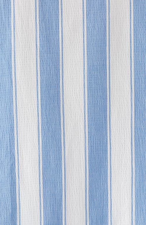 Shop Desmond & Dempsey Feluka Stripe Stretch Cotton Short Pajamas In Blue