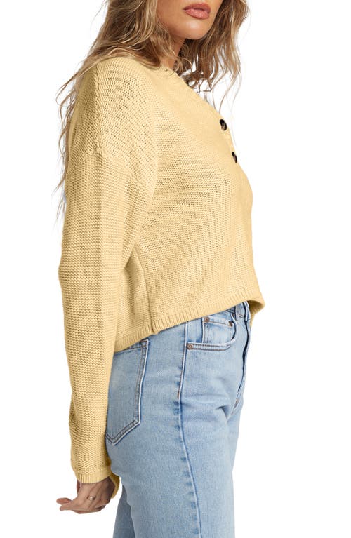 Shop Billabong Shallow Waters Cotton Blend Sweater In Retro Yellow