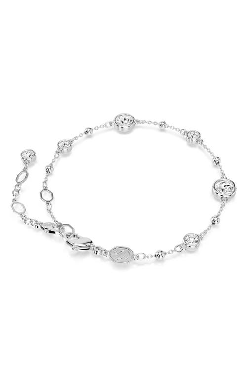 Shop Swarovski Imber Crystal Station Bracelet In Silver