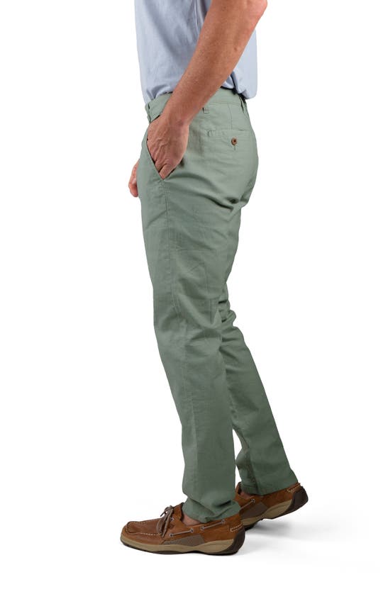 Shop Tailor Vintage Puretec Cool® Linen & Cotton Chino Pants In Chinois Green