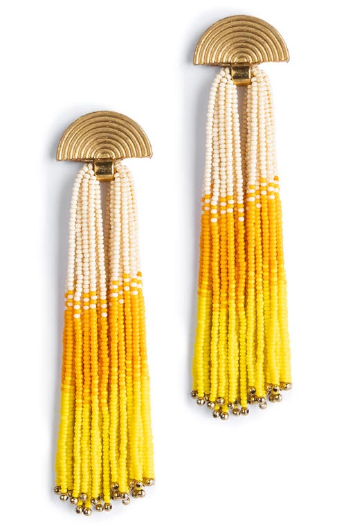 Deepa Gurnani Lalika Bead Drop Earrings in Yellow 