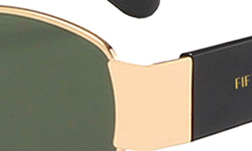 Fifth & Ninth Elliot 57mm Polarized Oval Sunglasses In Dark Green/gold