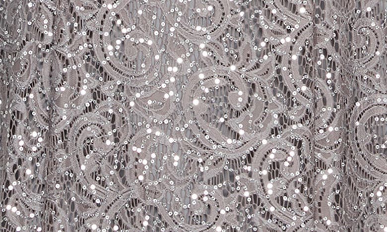 Alex Evenings Sequin Lace Jacket Gown In Charcoal