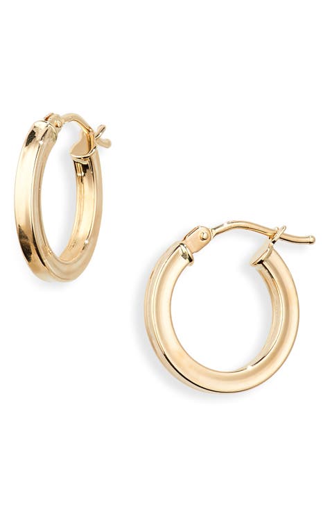 Gold Hoop Earrings for Women,14K Gold Plated Thick Hoop Earrings Pack, Chunky Hoops Set Hypoallergenic, Small Hoop Jewelry for Girls