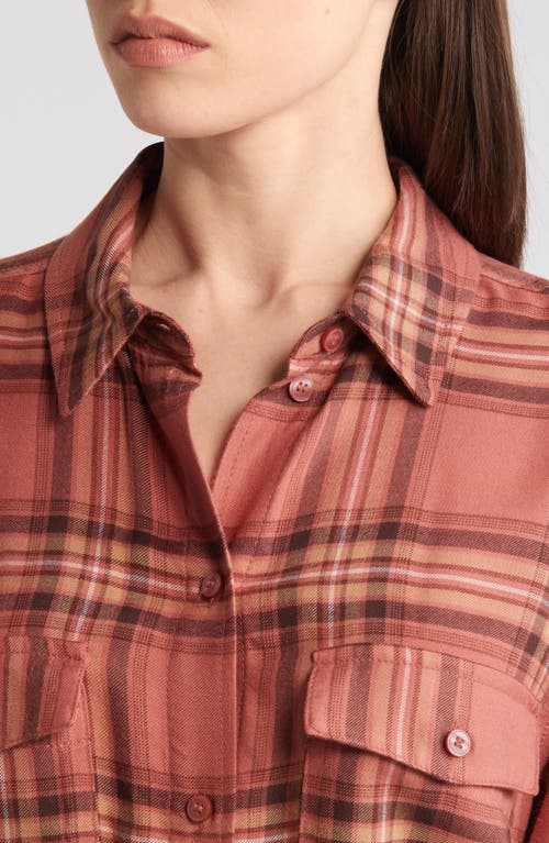 Shop Treasure & Bond Boxy Plaid Flannel Button-up Shirt In Rust Marsala Viola Plaid