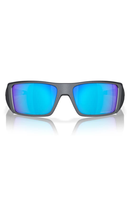 Shop Oakley Heliostat 61mm Prizm™ Polarized Rectangular Sunglasses In Sapphire