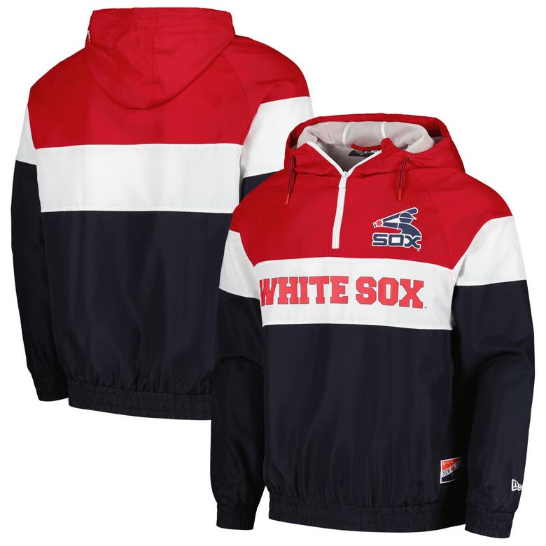 New Era Navy Chicago White Sox Ripstop Raglan Quarter-zip Hoodie Windbreaker Jacket