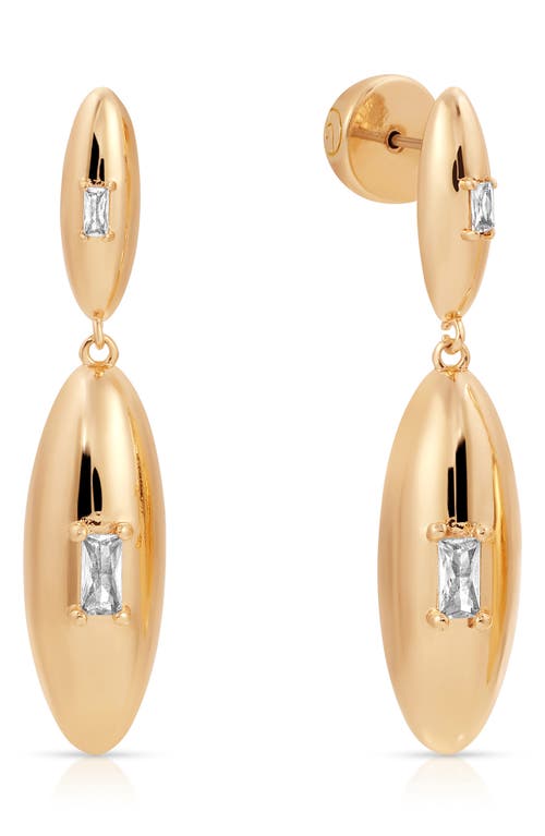 Ettika Dome Double Drop Earrings In Gold