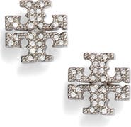 Tory Burch Crystal Logo Stud Earrings | Nordstrom