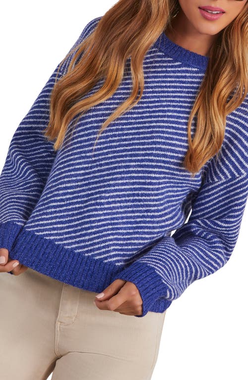 Vici Collection Mallory Stripe Crewneck Sweater In Violet