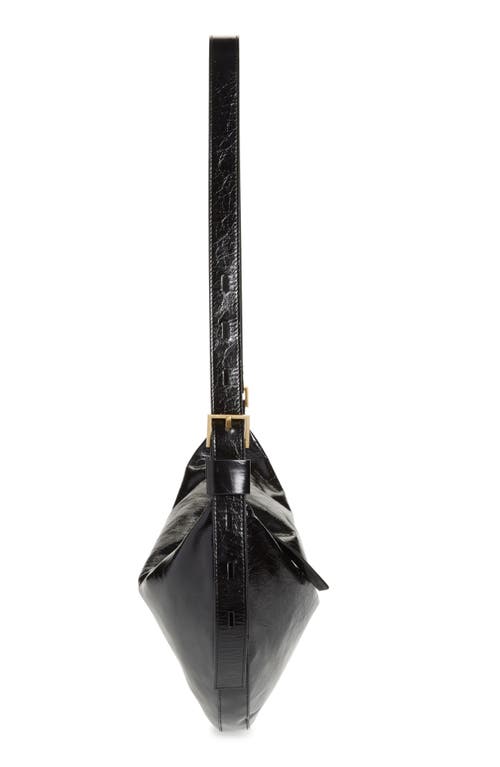 Shop Allsaints Half Moon Leather Shoulder Bag In Black