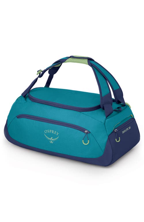 Shop Osprey Daylite 30l Duffle Bag In Blue Spikemoss/alkaline