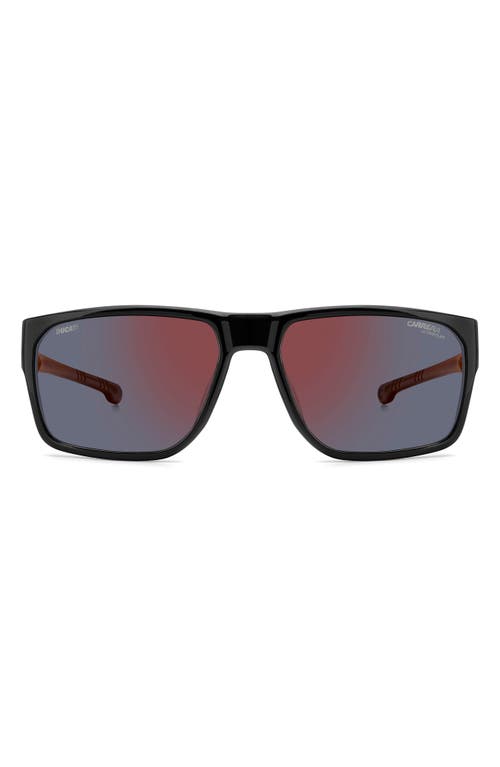Carrera Eyewear x Ducati 59mm Rectangular Sunglasses in Black/Red Mirror Polar at Nordstrom