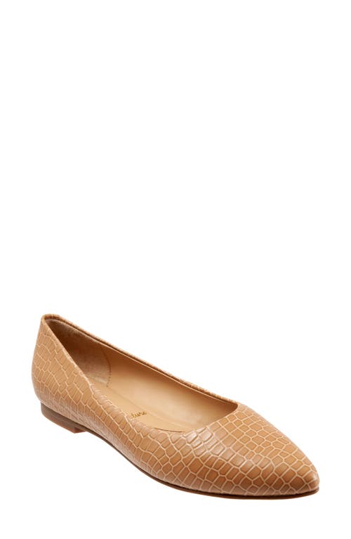 Trotters Estee Ballet Flat Nude Crocodile Leather at Nordstrom,