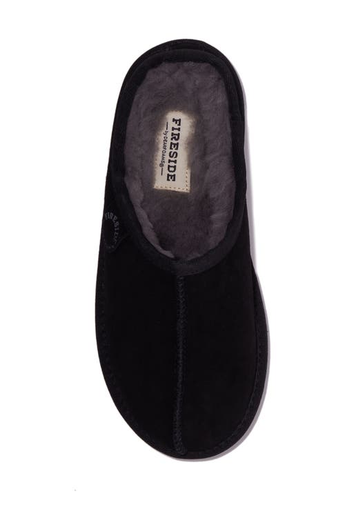 Dearfoams Fireside Greta Genuine Shearling Clog Slipper In Black