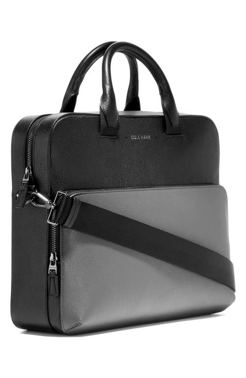 Shop Cole Haan Grand Series Matthews Colorblock Leather Briefcase In Tornado/black